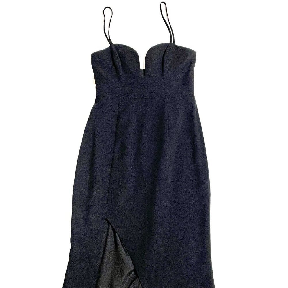 La Maison Talulah Black Mermaid Gown High Slit Evening Dress Sz S New - Picture 3 of 12